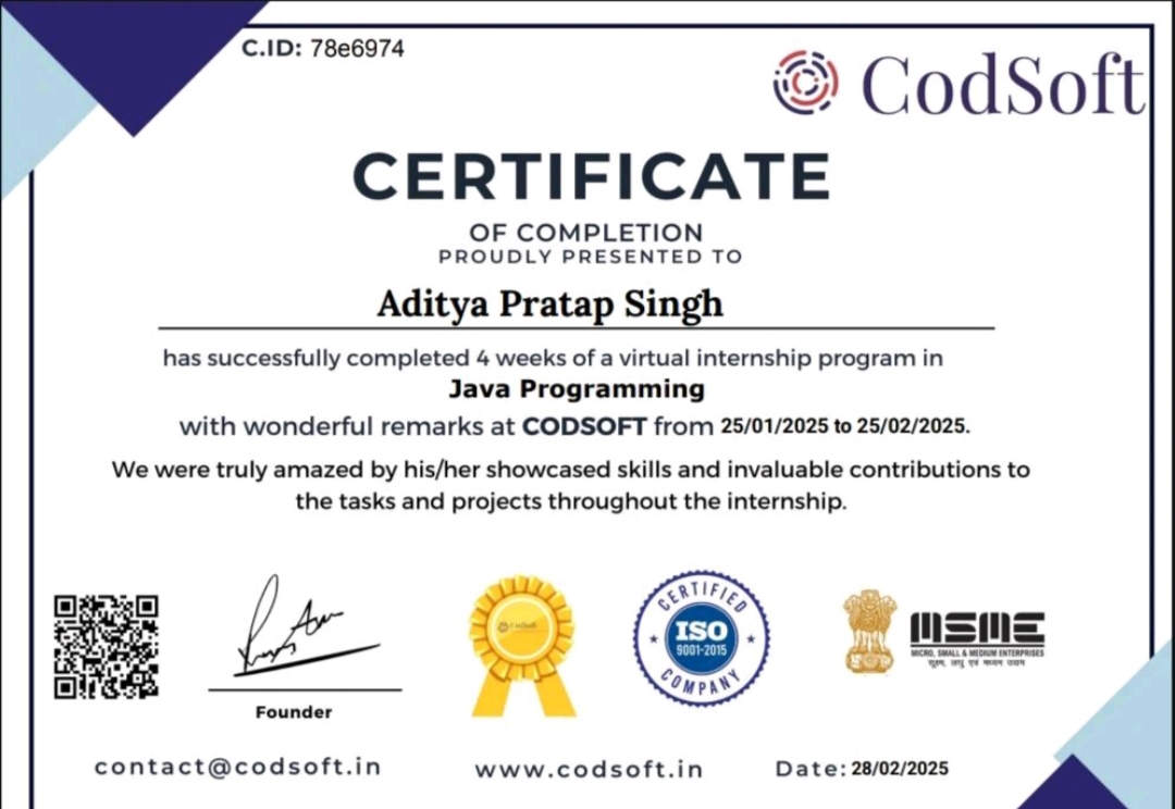 Java Certificate